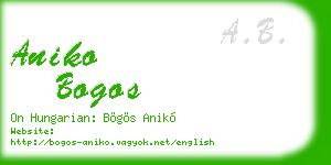 aniko bogos business card