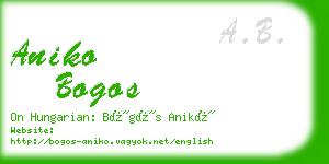 aniko bogos business card